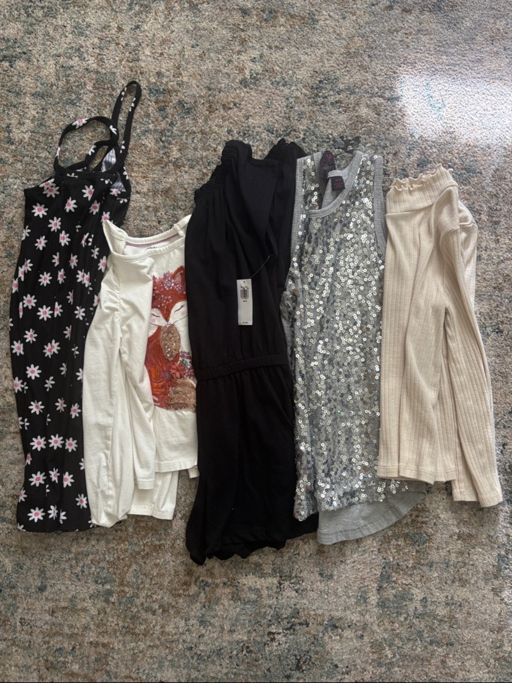 Mixed Girls size 5-10 Clothing Bundle - Black, White, Silver, Cream